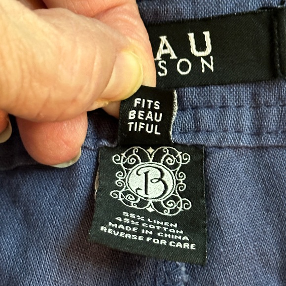 Beau Dawson linen blend women’s shorts. Neutral navy color, size 20 women’s plus - Picture 9 of 10